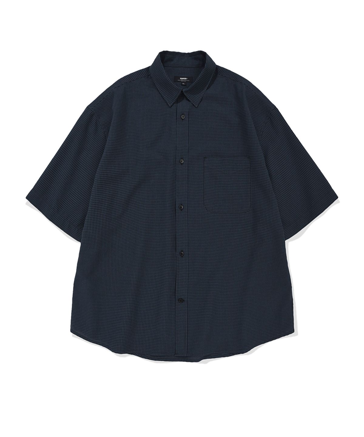 카네이테이(KANEITEI) CHECK HALF SHIRT (NAVY)