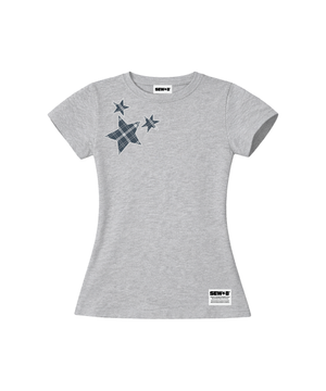 stst 세미크롭 반팔티 [그레이 멜란지]