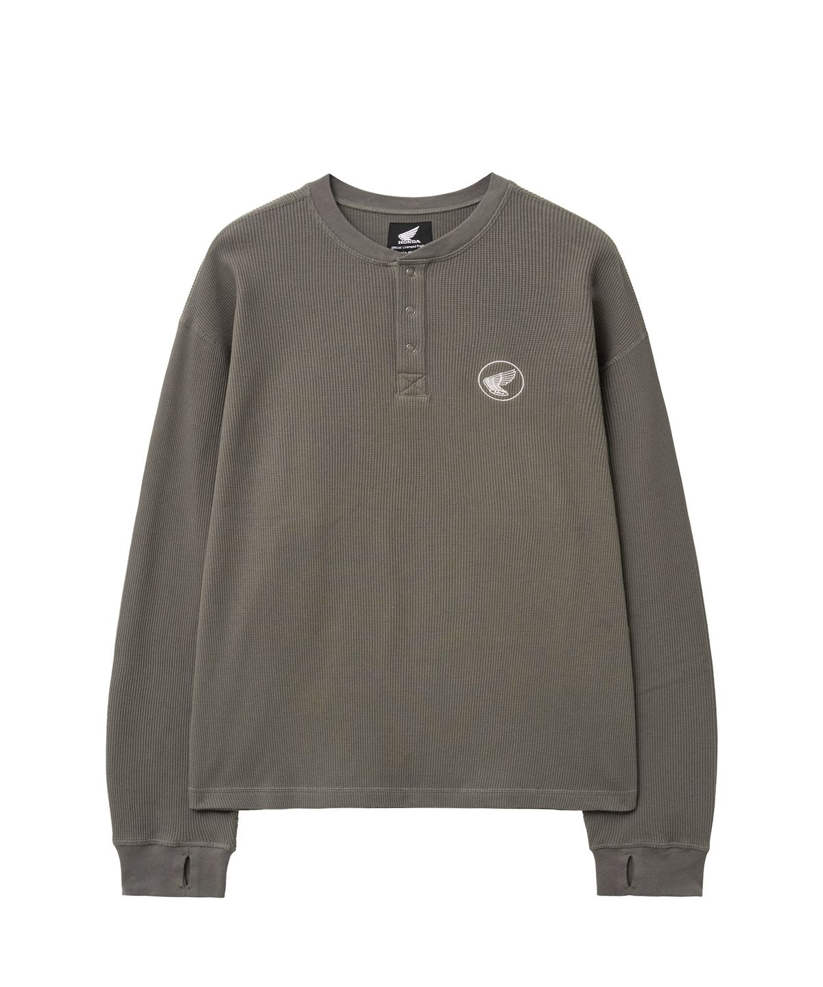 핍스 모터사이클(PHYPS MOTORCYCLE) Waffle Henry Neck Long Sleeve Charcoal