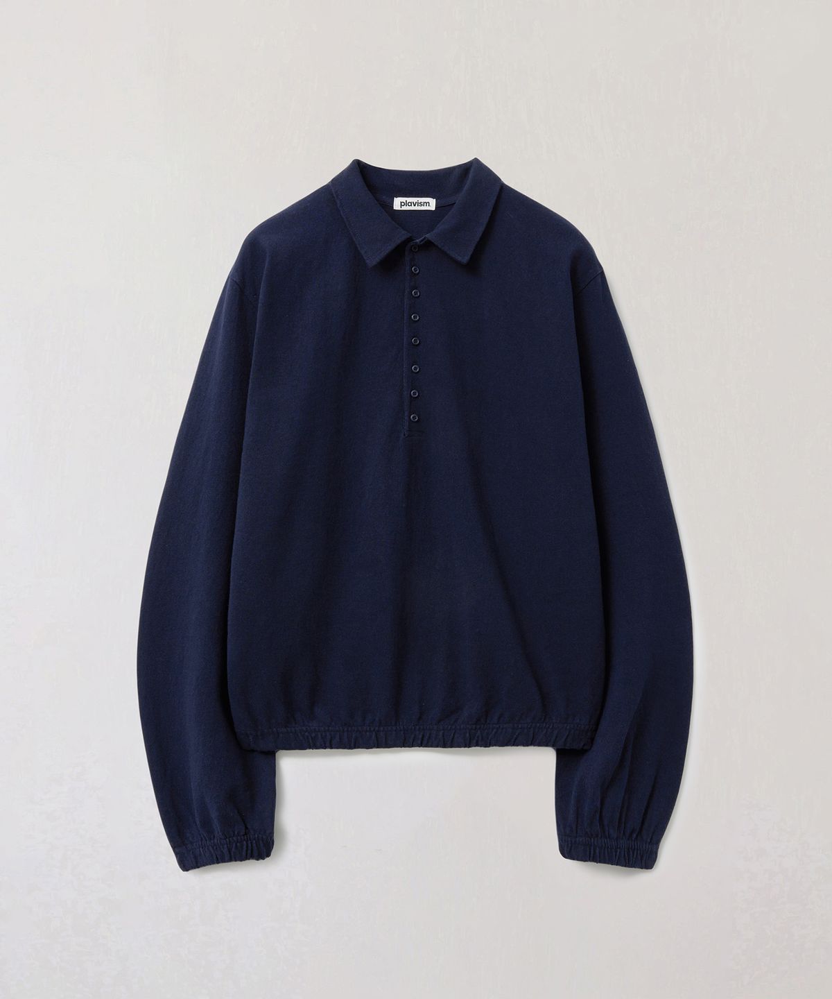 플라비즘(PLAVISM) Long Placket Polo Tee - Navy