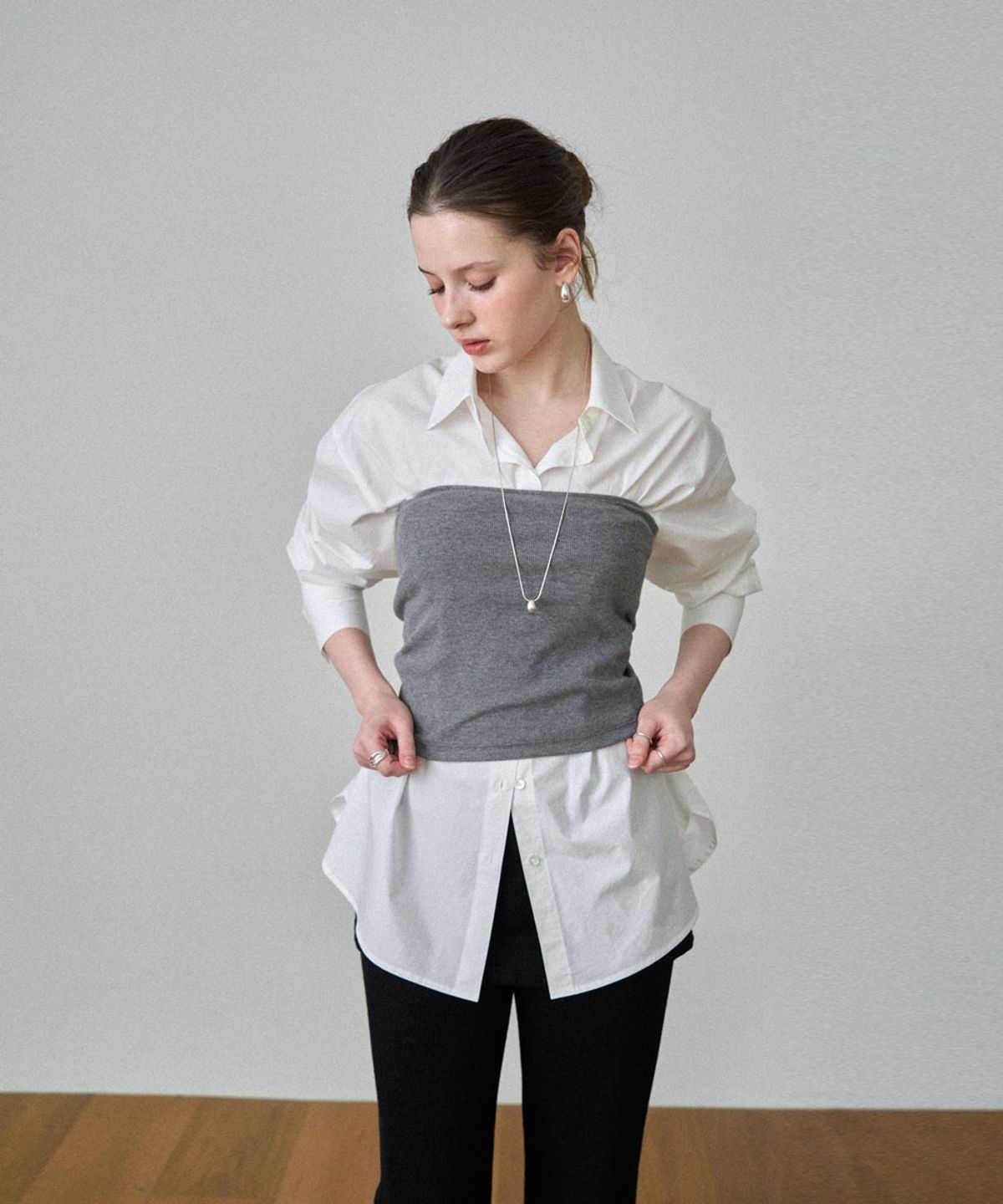 페르브(FERV) Tube-top - Charcoal