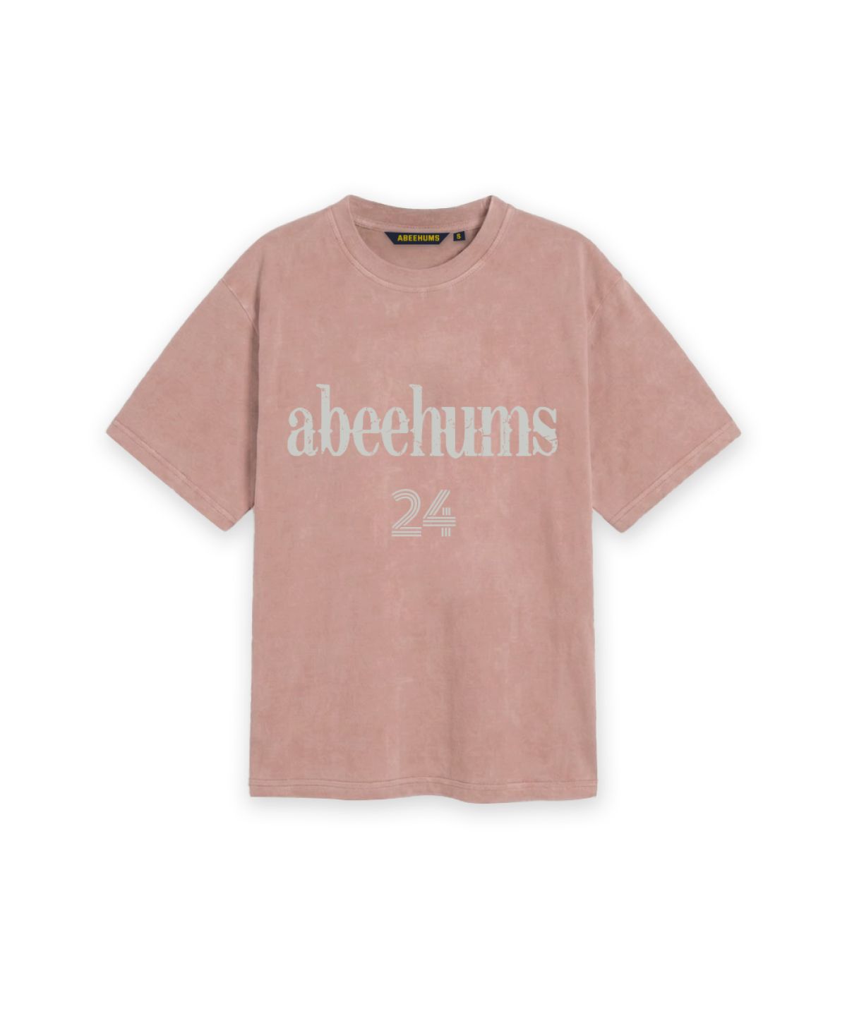 어비험즈(ABEEHUMS) 피그먼트 다잉 NO.24 반팔 티셔츠 ABH365-112 더스티핑크