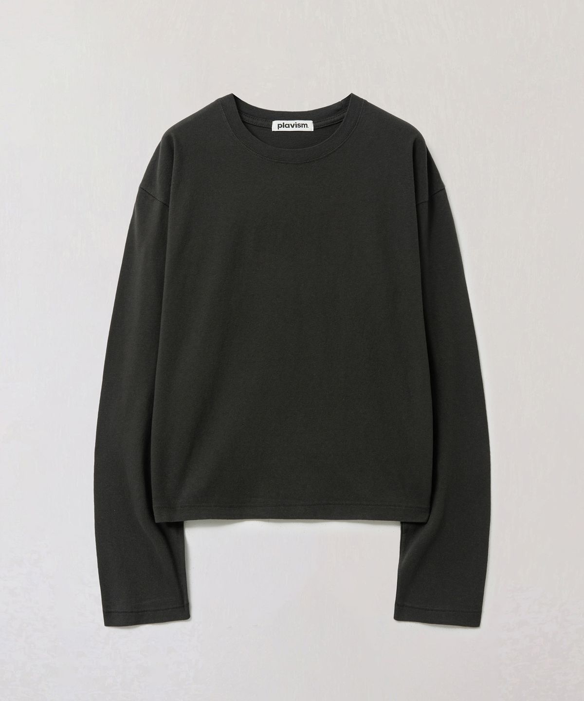 플라비즘(PLAVISM) Men Crop Long Sleeve Tee - Black