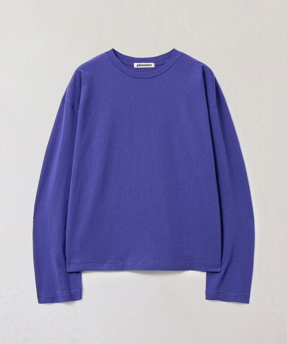 플라비즘(PLAVISM) Women Plain Relaxed Long Sleeve T-Shirt - Purple