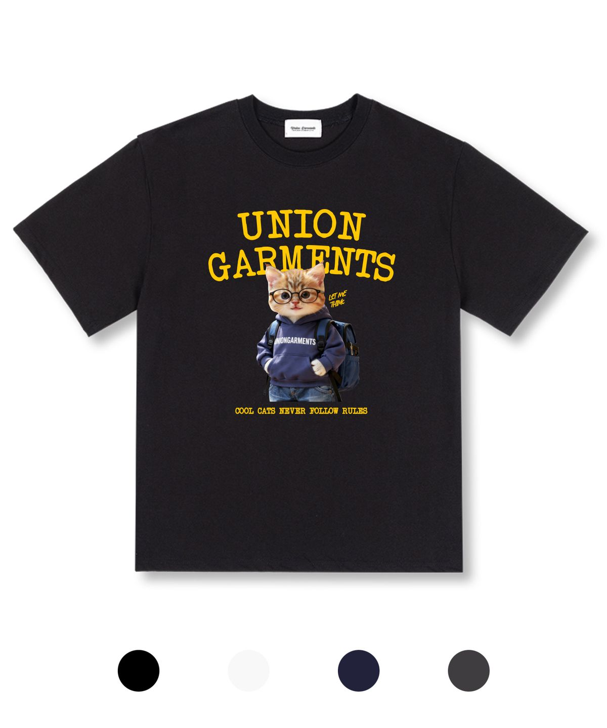 유니온가먼츠(UNION GARMENTS) 딜리전트캣 오버핏 반팔 티셔츠 4COLOR