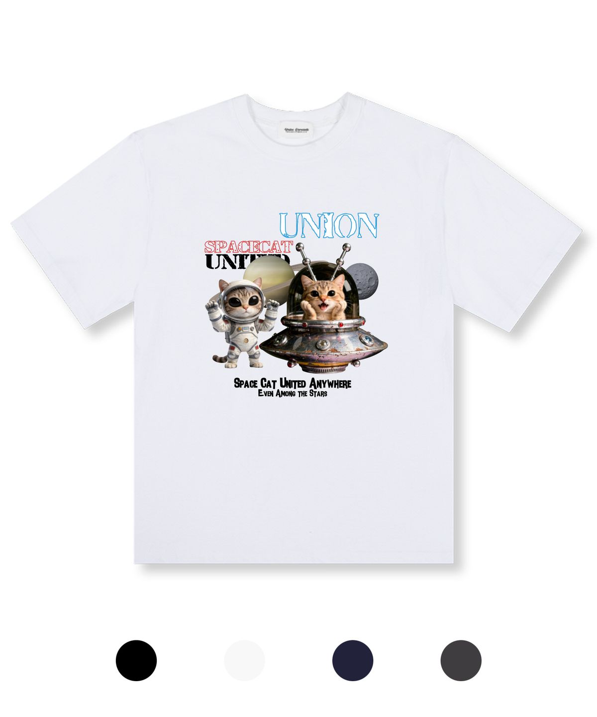 유니온가먼츠(UNION GARMENTS) 캣유니버스 오버핏 반팔 티셔츠 4COLOR
