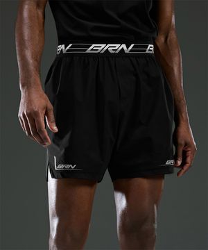 BRN LOGO BAND STRETCH SHORTS [BLACK]
