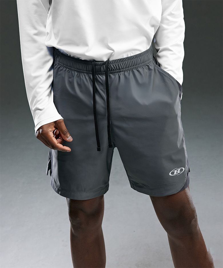 SYMBOL B ACTIVE SHORTS [CHARCOAL]