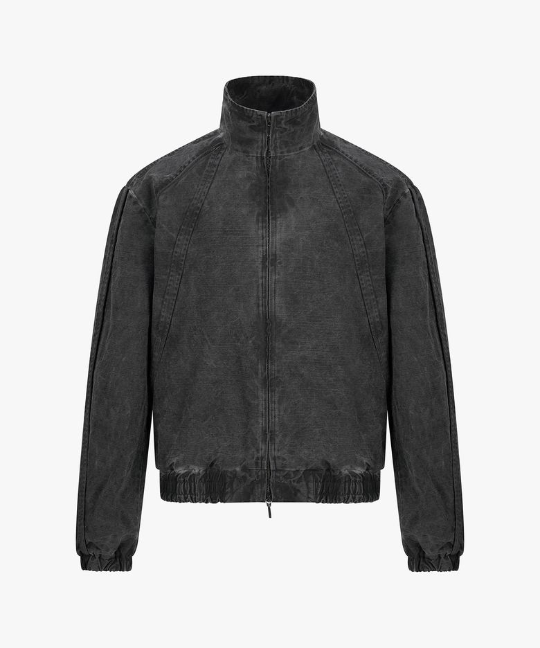 Edge-Bound Dyed High-Neck Jacket (Black)