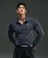 SYMBOL B SEMI MUSCLE FIT HALF ZIP-UP LONG SLEEVE [CHARCOAL]