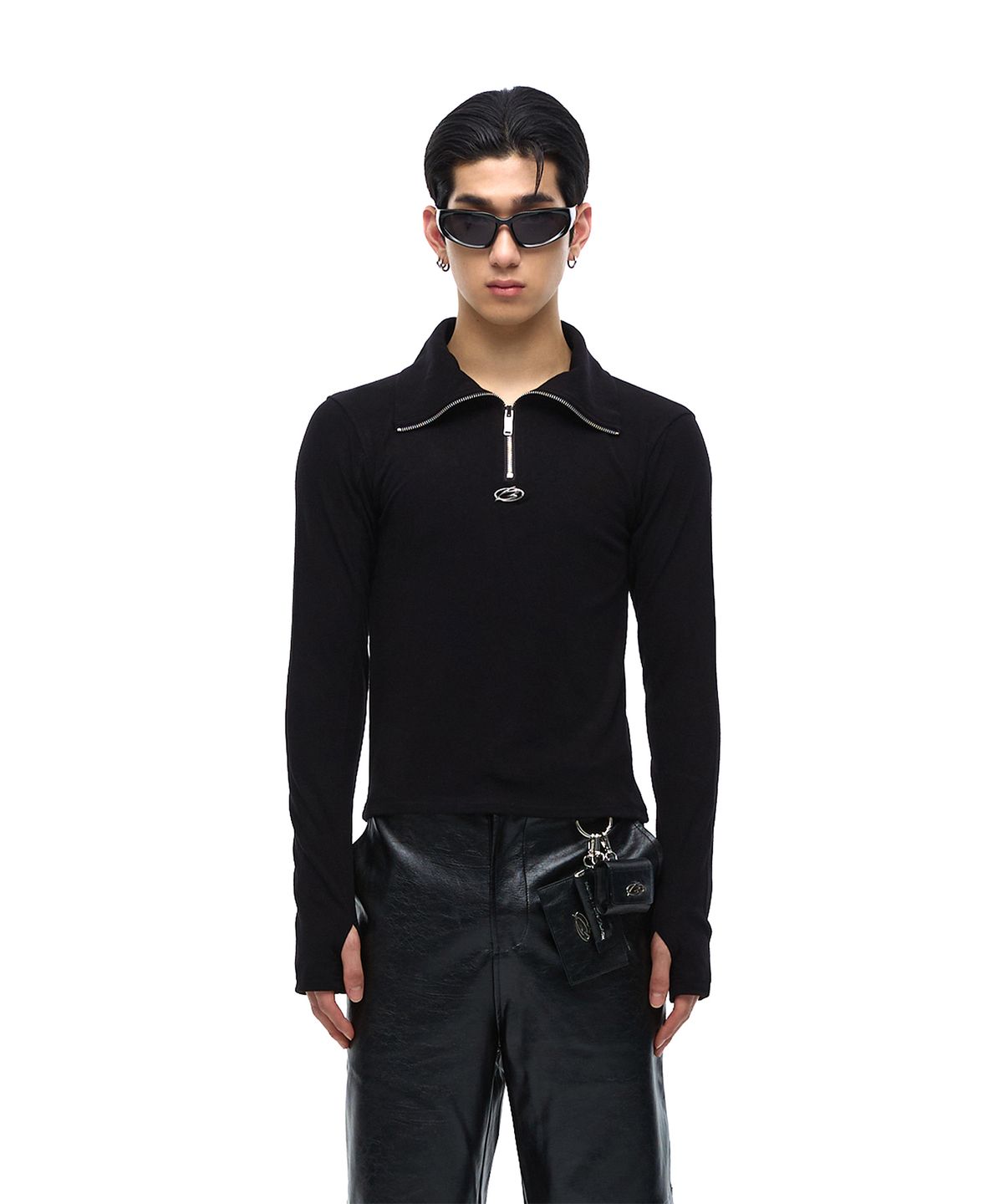 모어댄블랙(MORE THAN BLACK) LOGO ZIP UP LONG SLEEVE