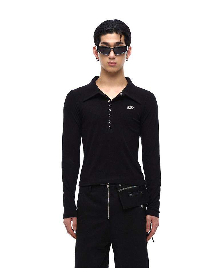 LOGO SNAP COLLAR LONG SLEEVE