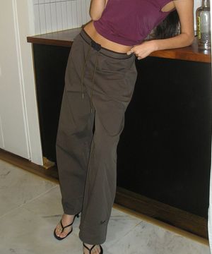 레인 와이드 팬츠-차콜