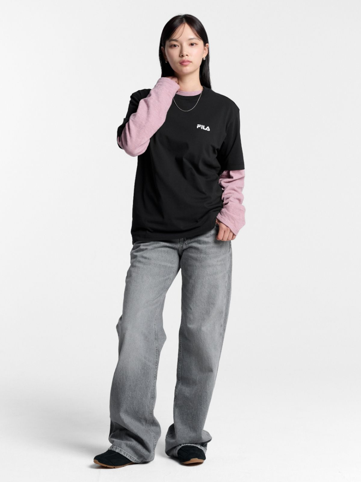 휠라(FILA) Drywave 빅리니어 레터링 반팔티(FS262RS01X021001)