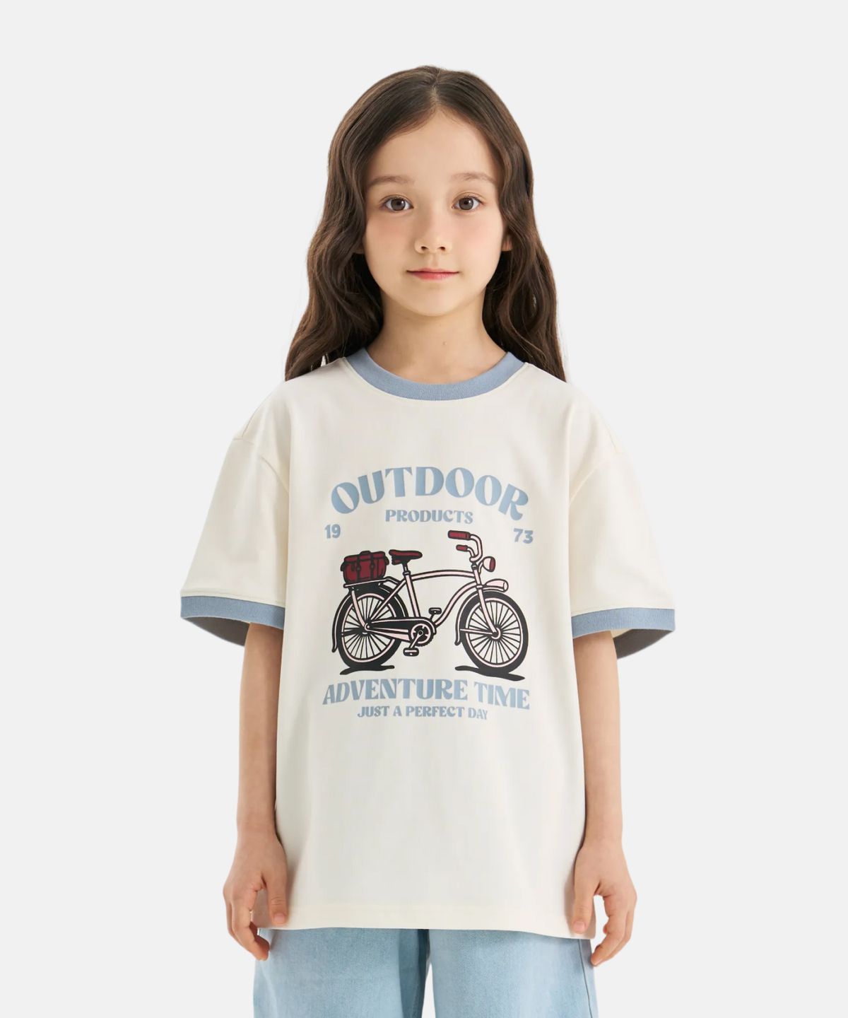 아웃도어 프로덕츠 키즈(OUTDOOR PRODUCTS KIDS) 링거 그래픽 반팔 티셔츠 (크림) OD262ISS11_CRE