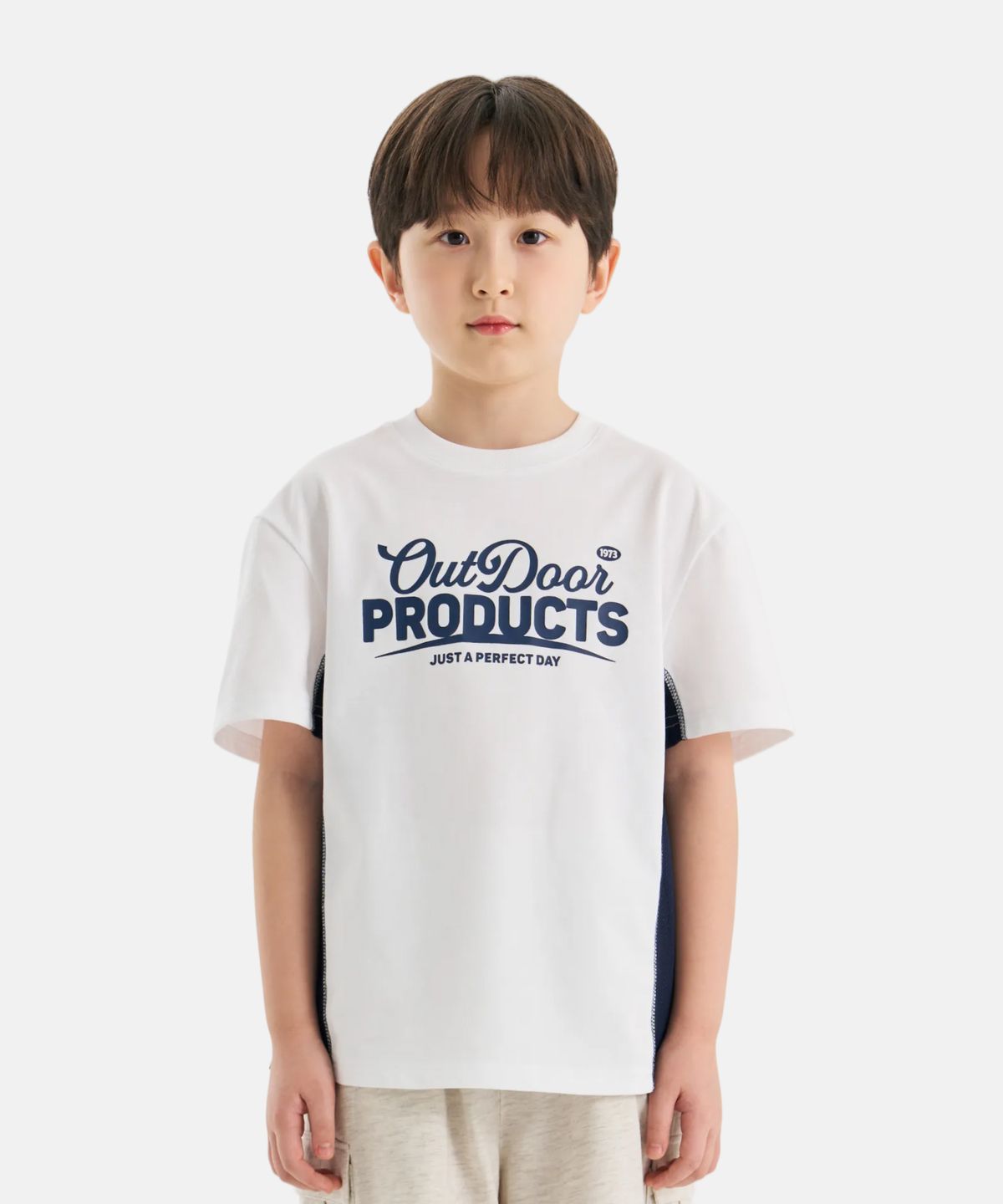 아웃도어 프로덕츠 키즈(OUTDOOR PRODUCTS KIDS) 메쉬 매치 반팔 티셔츠 (오프 화이트) OD262ISS14_OWH