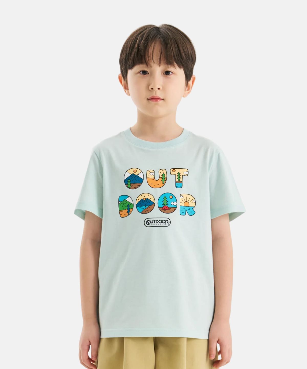 아웃도어 프로덕츠 키즈(OUTDOOR PRODUCTS KIDS) 아웃도어 그래픽 반팔 티셔츠 (라이트 그린) OD262ISS18_LGN
