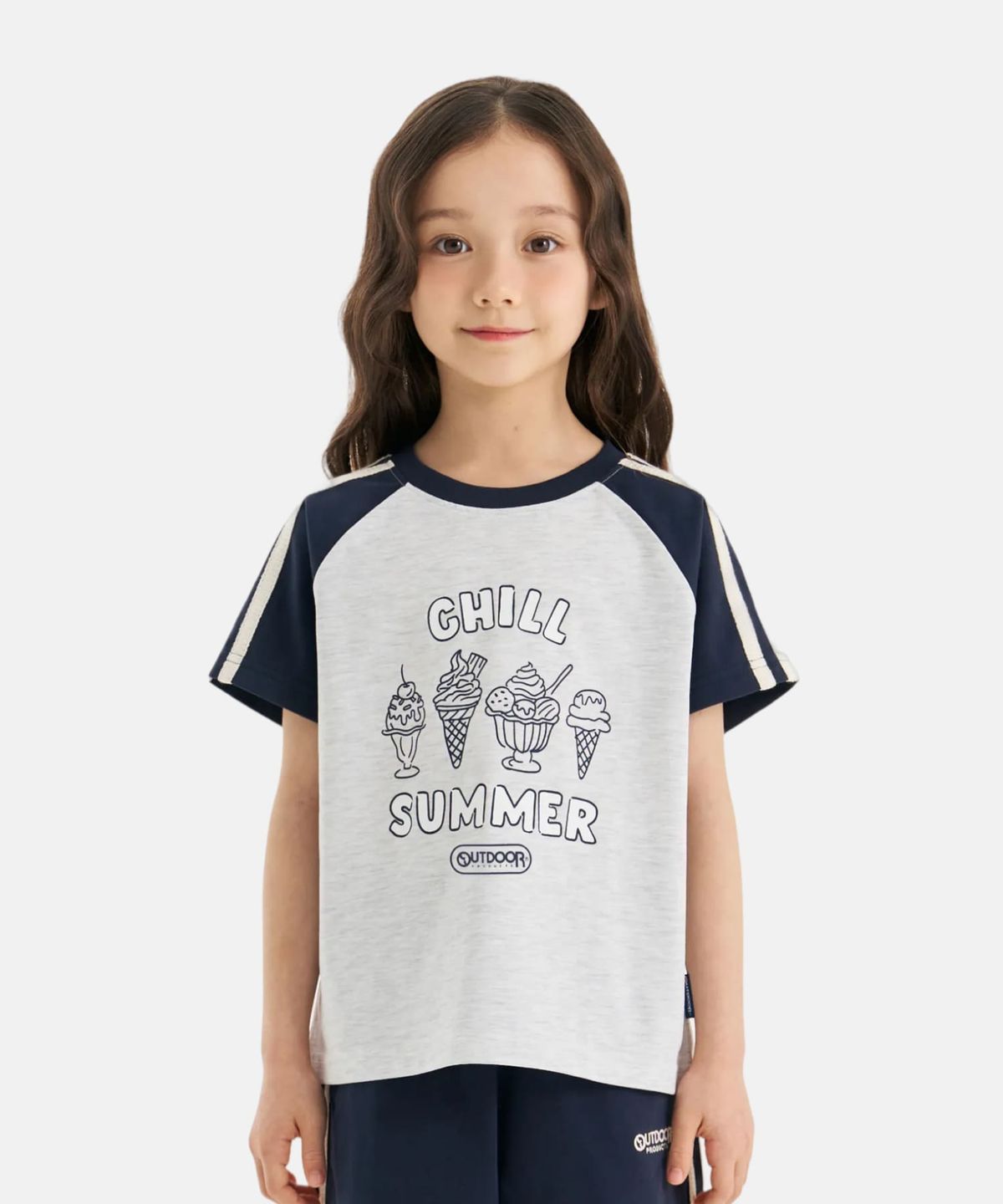 아웃도어 프로덕츠 키즈(OUTDOOR PRODUCTS KIDS) 여아 나그랑 반팔 티셔츠 (멜란지 화이트) OD262ISS71_MWH