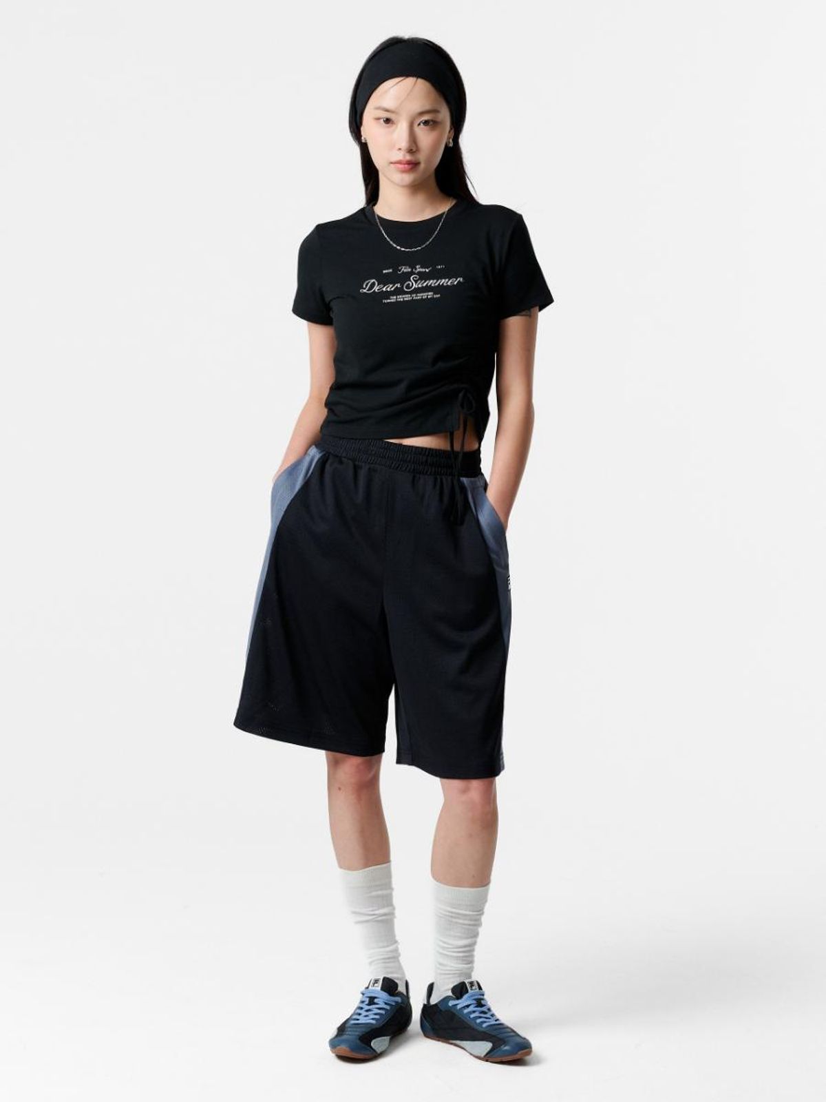 휠라(FILA) 셔링 반팔티(FS262RS01F017001)