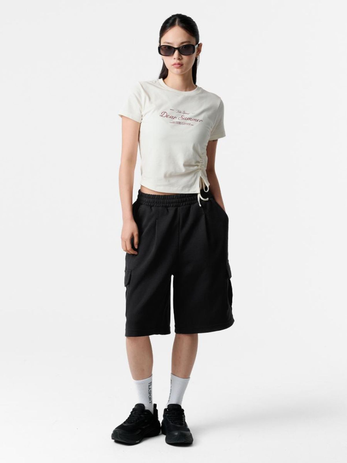 휠라(FILA) 셔링 반팔티(FS262RS01F017175)