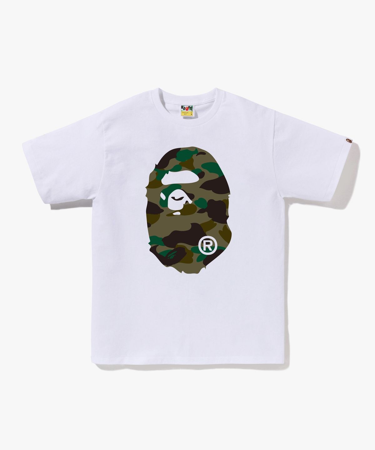 베이프(BAPE) 퍼스트 카모 빅 에이프 헤드 티셔츠(M) WHITE/GREEN