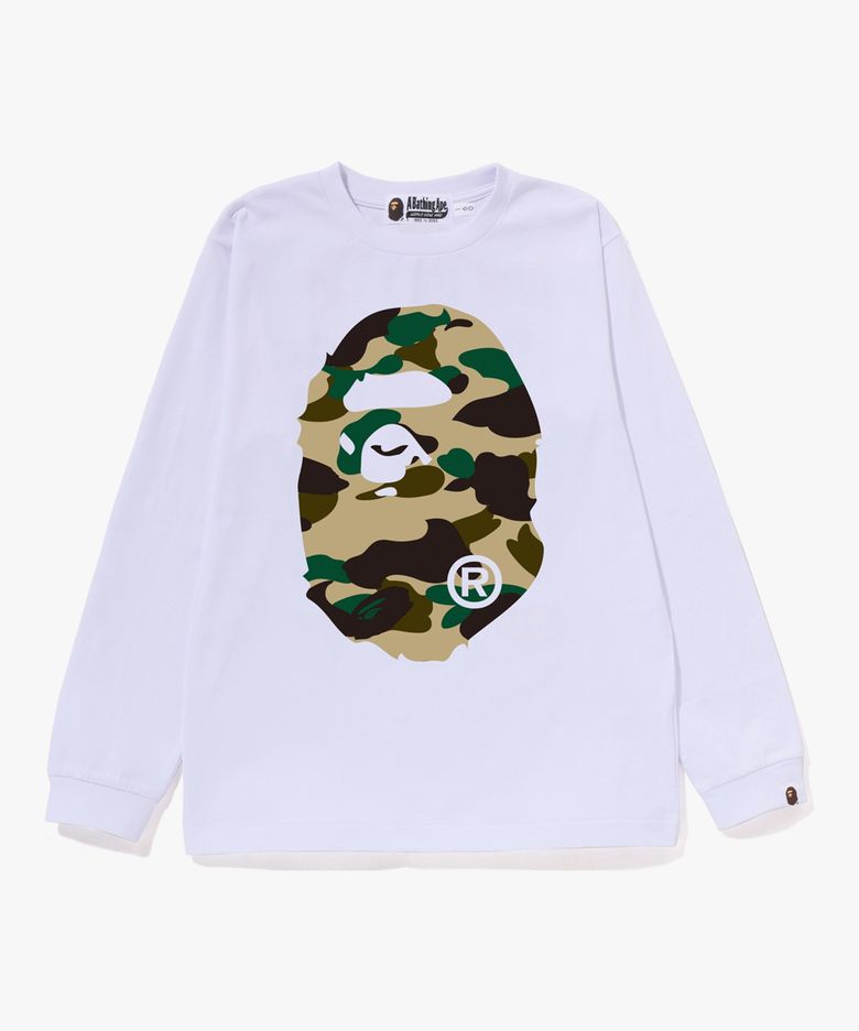 퍼스트 카모 빅 에이프 헤드 롱슬리브 티셔츠(JR) WHITE / YELLOW