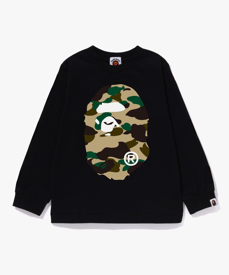 퍼스트 카모 빅 에이프 헤드 롱슬리브 티셔츠(KIDS) BLACK / YELLOW