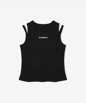 NBNGG3W632 / WOMEN 골지 레이어드 나시티 (BLACK)