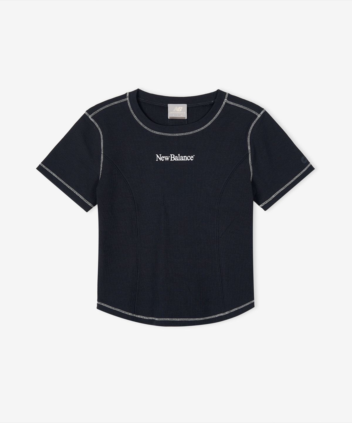 뉴발란스(NEW BALANCE) NBNEG3W652 / WOMEN 에센셜 골지 반팔티 (NAVY)