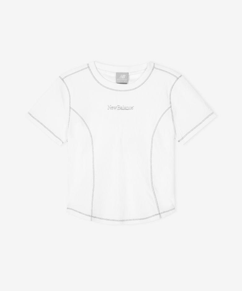NBNEG3W652 / WOMEN 에센셜 골지 반팔티 (WHITE)