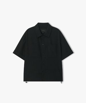 [26SS] LMM32755 블랙 시어서커 스트링 셋업 하프 셔켓