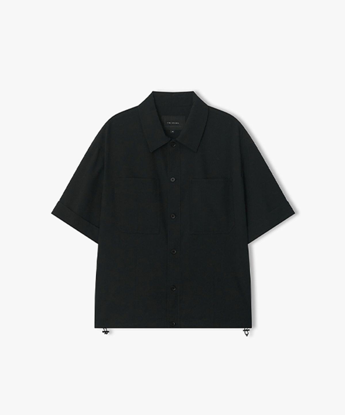 리버클래시(LIBERCLASSY) [26SS] LMM32755 블랙 시어서커 스트링 셋업 하프 셔켓
