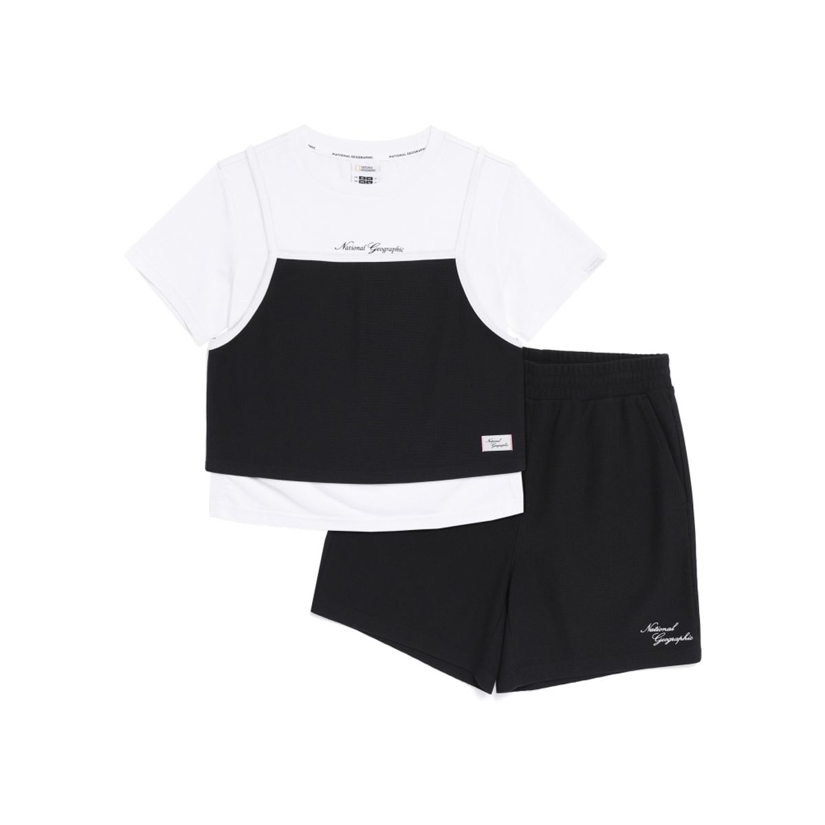 내셔널지오그래픽 키즈(NATIONAL GEOGRAPHIC KIDS) K262GPB910 여아 레이어드 3PCS SET WHITE