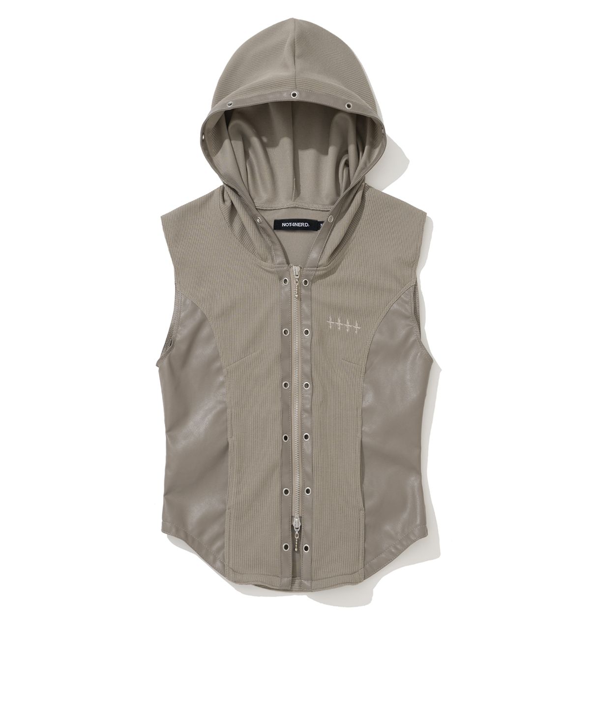낫포너드(NOT4NERD) W Eyelet Contrast Hood Vest - Beige