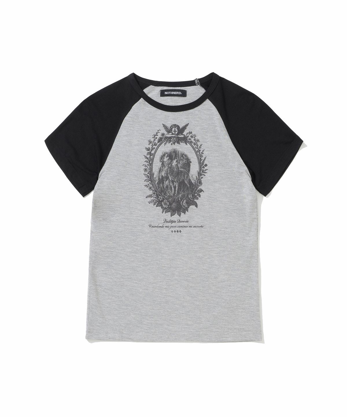 낫포너드(NOT4NERD) W Howling Wolves Raglan T-Shirts - Grey