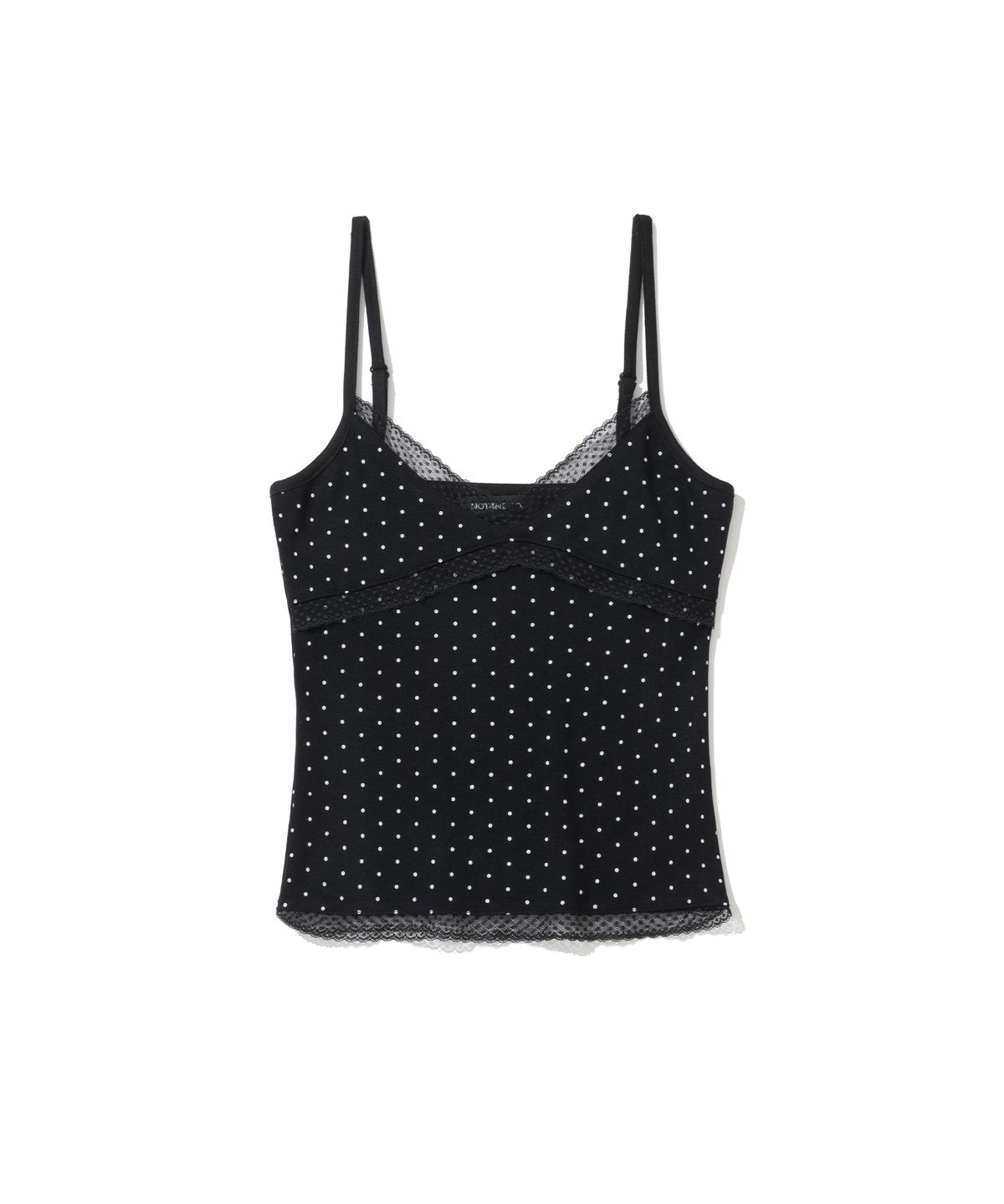 낫포너드(NOT4NERD) W Polka Dot Lace Trim Sleeveless - Black