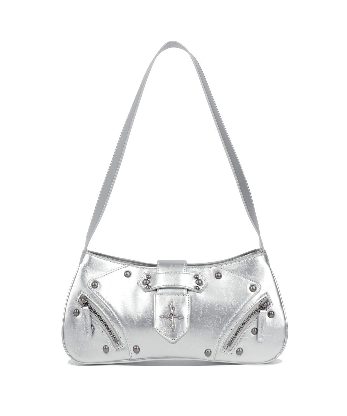 낫포너드(NOT4NERD) Glossy Stud Shoulder Bag - Silver