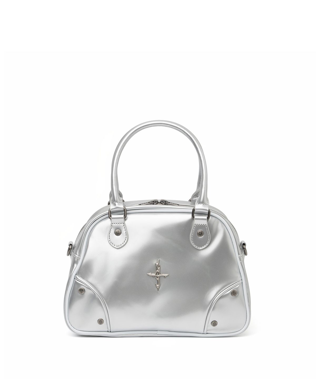 낫포너드(NOT4NERD) 4 Symbol Stud Enamel Bowling Bag - Silver