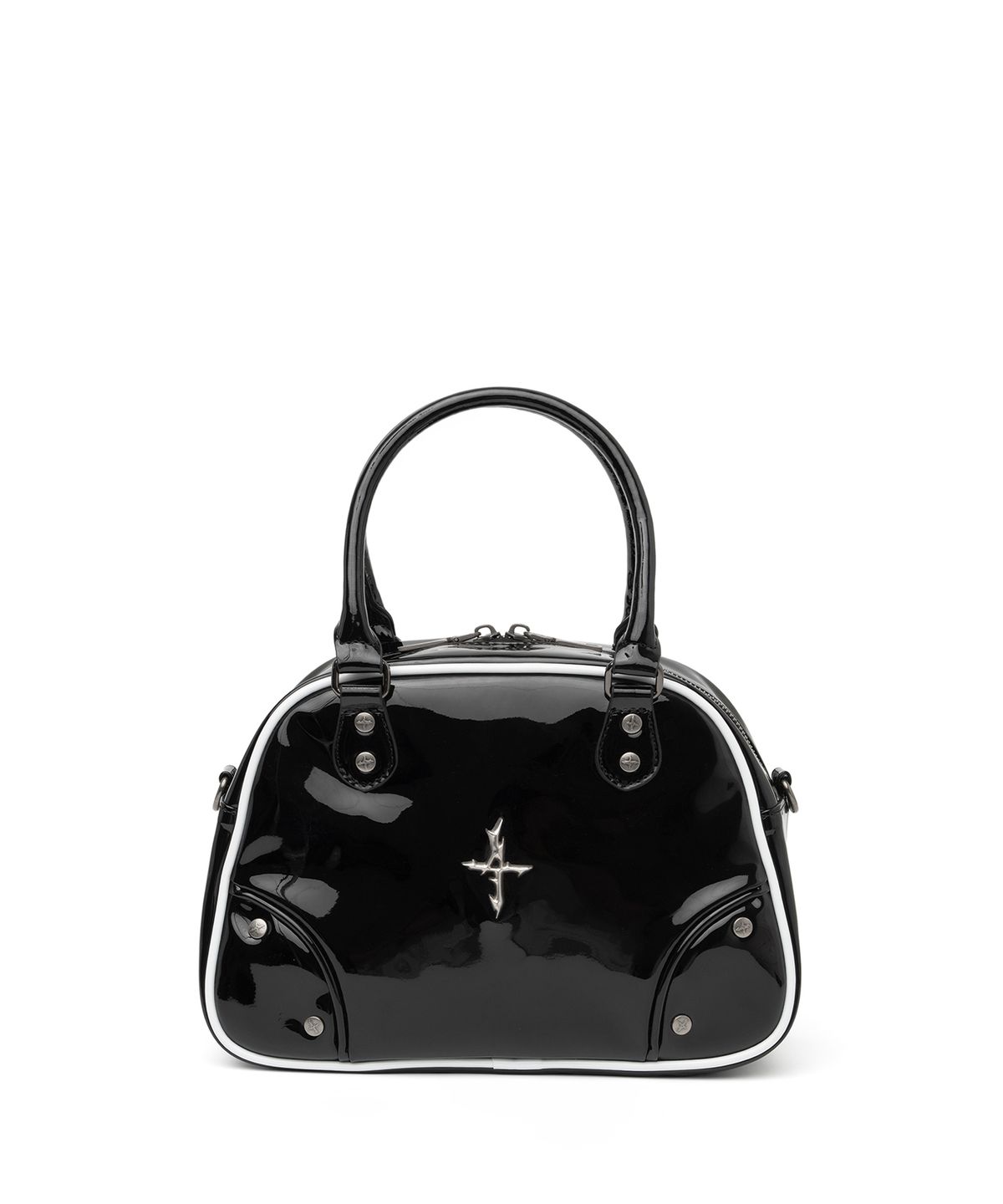 낫포너드(NOT4NERD) 4 Symbol Stud Enamel Bowling Bag - Black