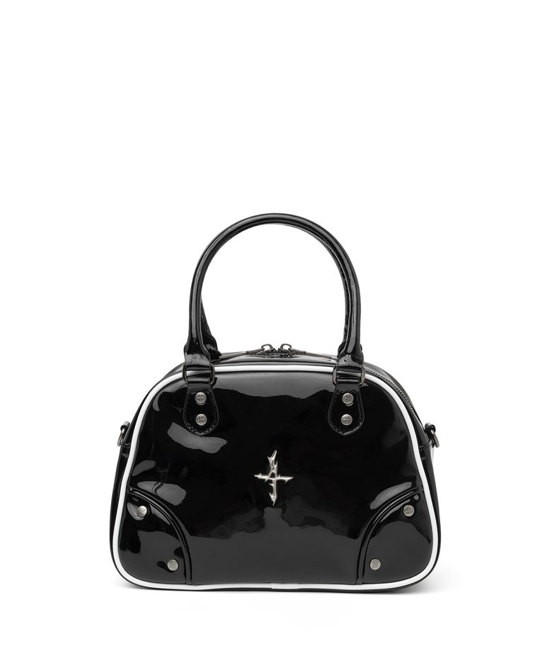 4 Symbol Stud Enamel Bowling Bag - Black