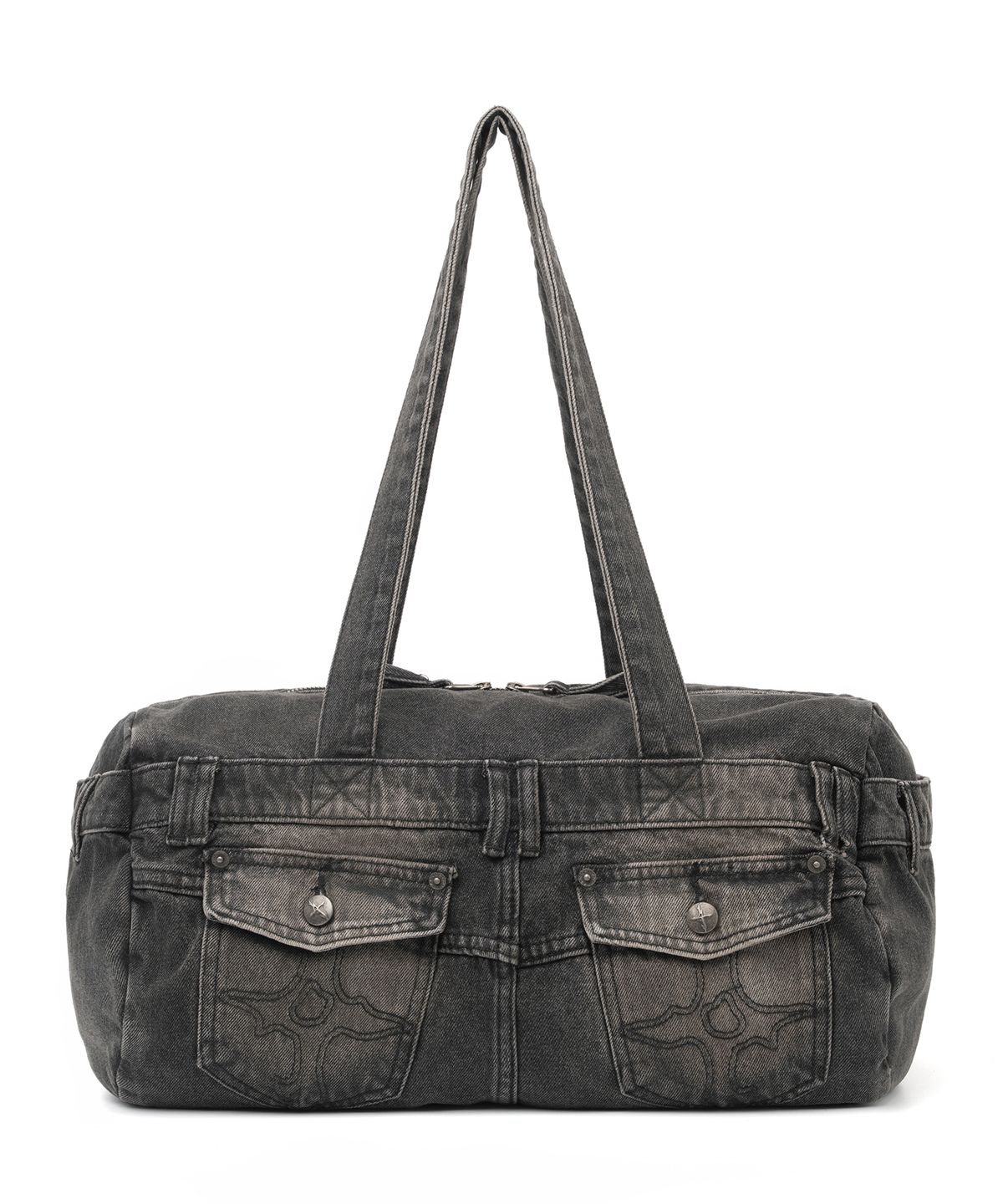 낫포너드(NOT4NERD) Symbol Stitch Pocket Denim Tote Bag - Black