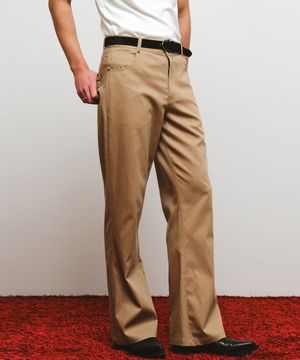 코튼 신치백 플레어 팬츠 (베이지)