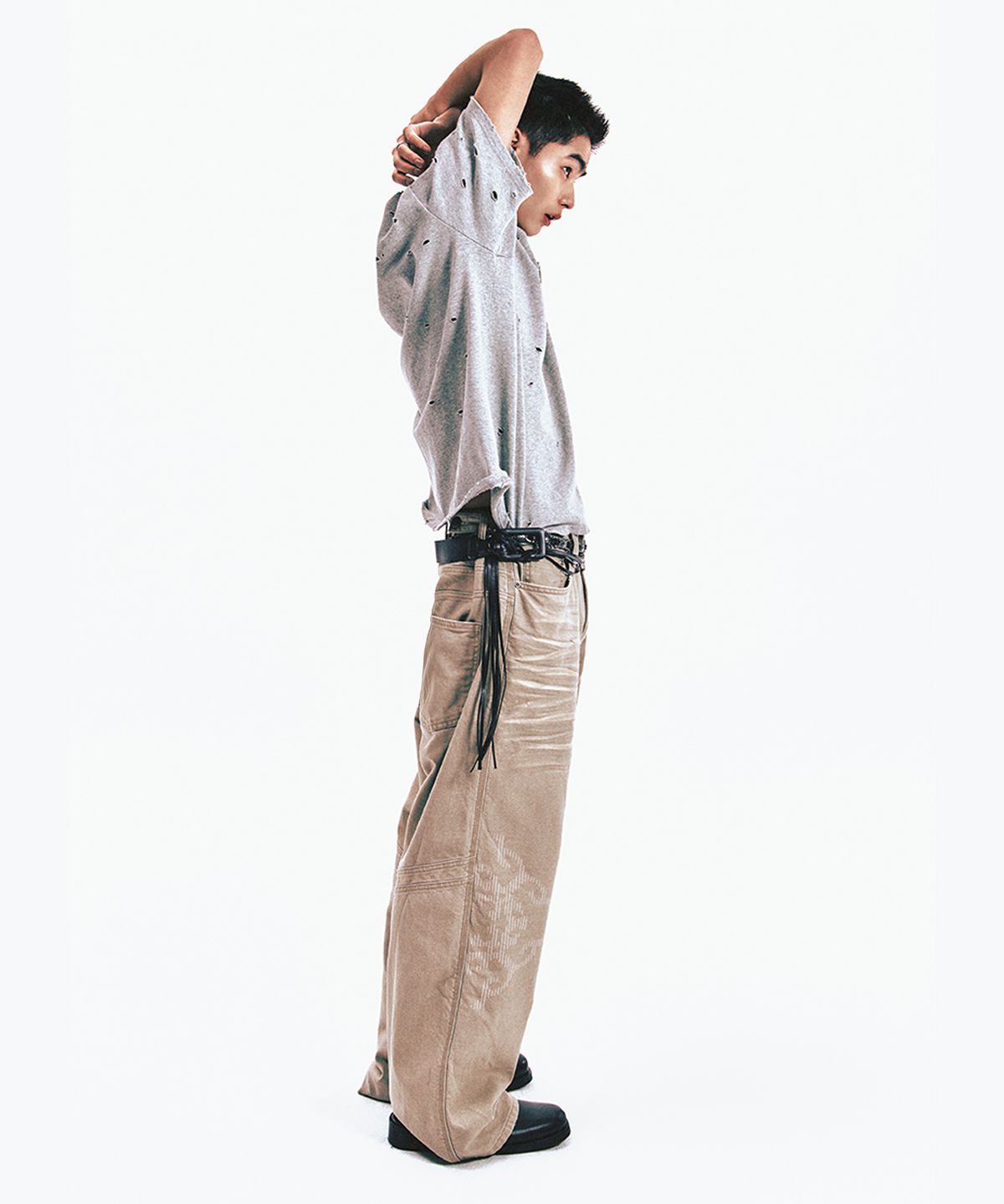 엔드릭스(EDLIX) Silent Burn Surface Denim Pants (Beige)