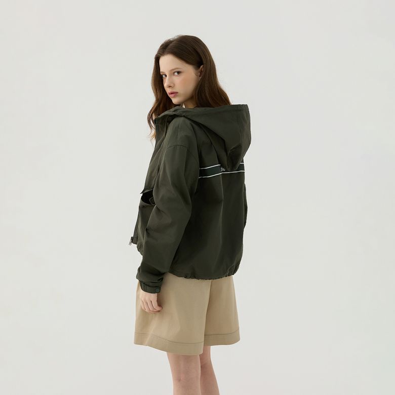 Hood Pattern Windbreaker_Khaki