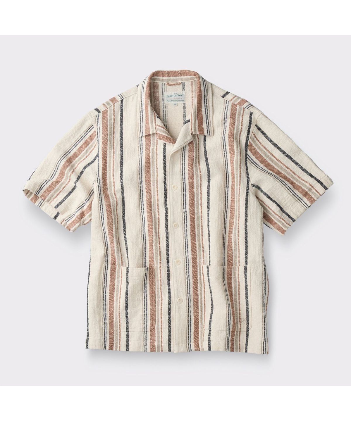 헨리코튼(HENRY COTTONS) [British Sporting Club] Multi Color Stripe Half Sleeve Shirts ABSAM26711IVX