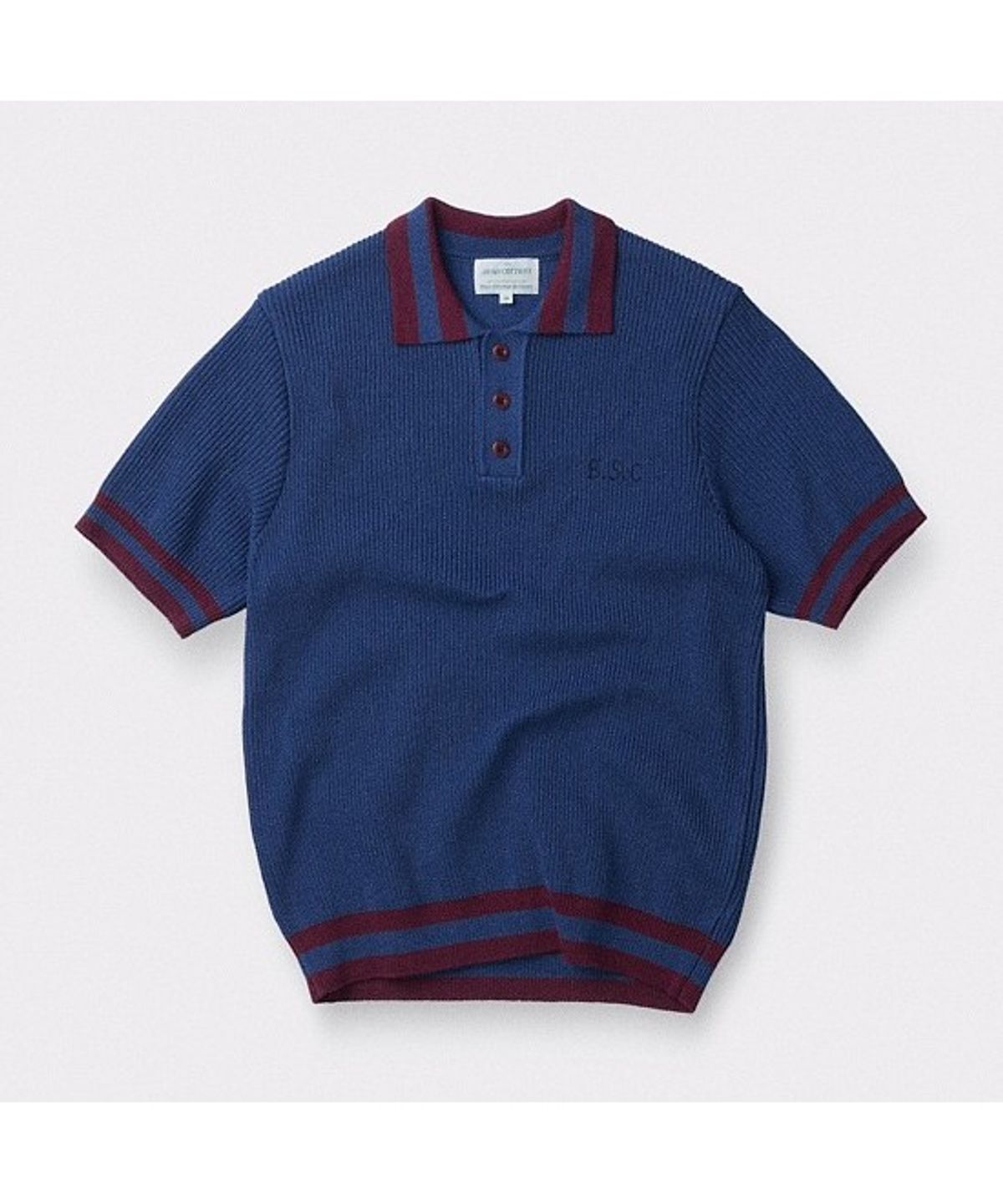 헨리코튼(HENRY COTTONS) [British Sporting Club] Rib Structure Short-Sleeves Polo Knit ABWAM26721BUD