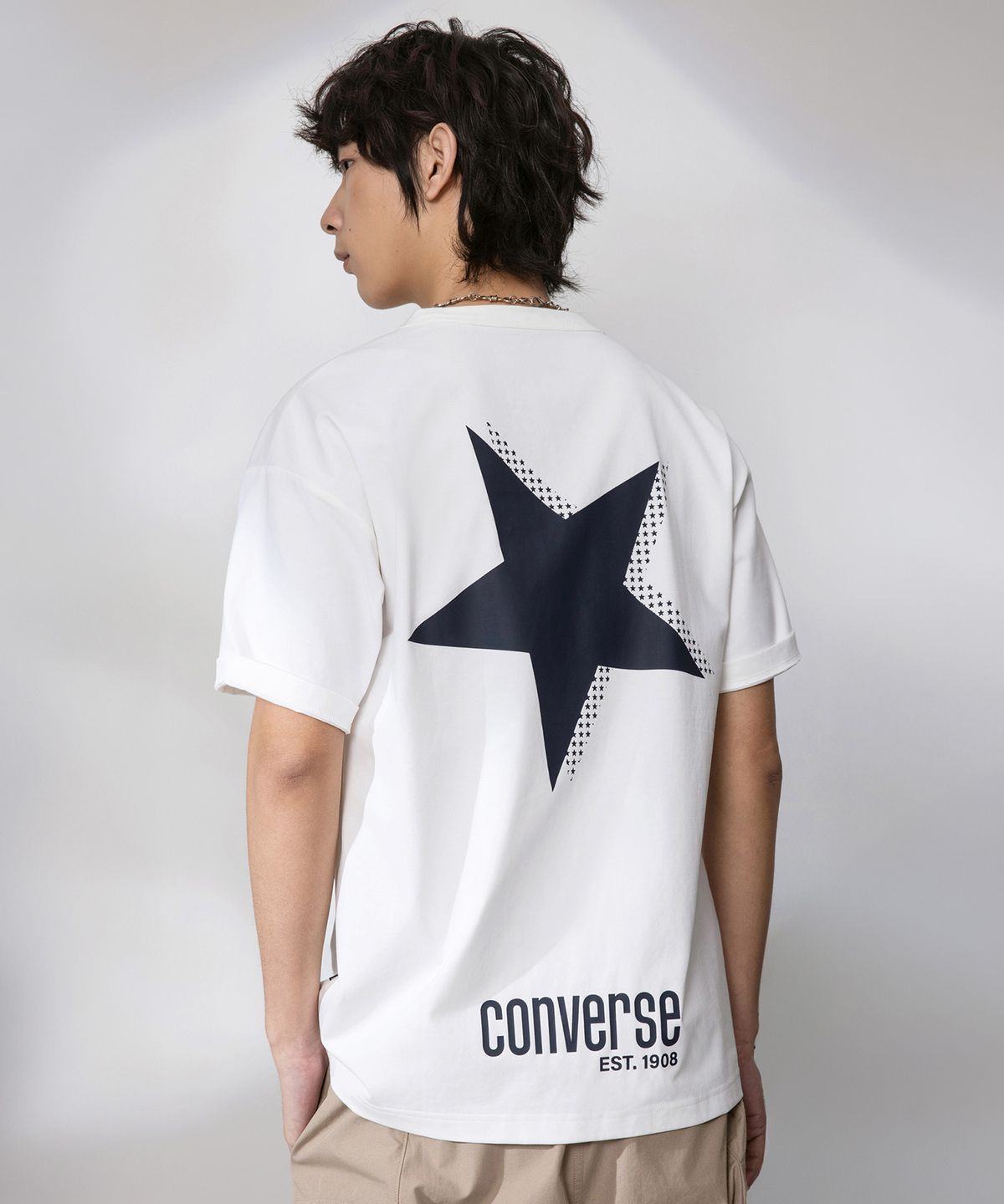 컨버스(CONVERSE) 소로나 스타 아이콘 티셔츠 빈티지 화이트 MCJ785-W70