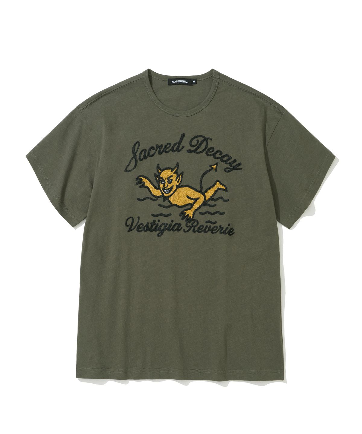 낫포너드(NOT4NERD) Swim In Decay Regular Fit T-Shirts - Khaki