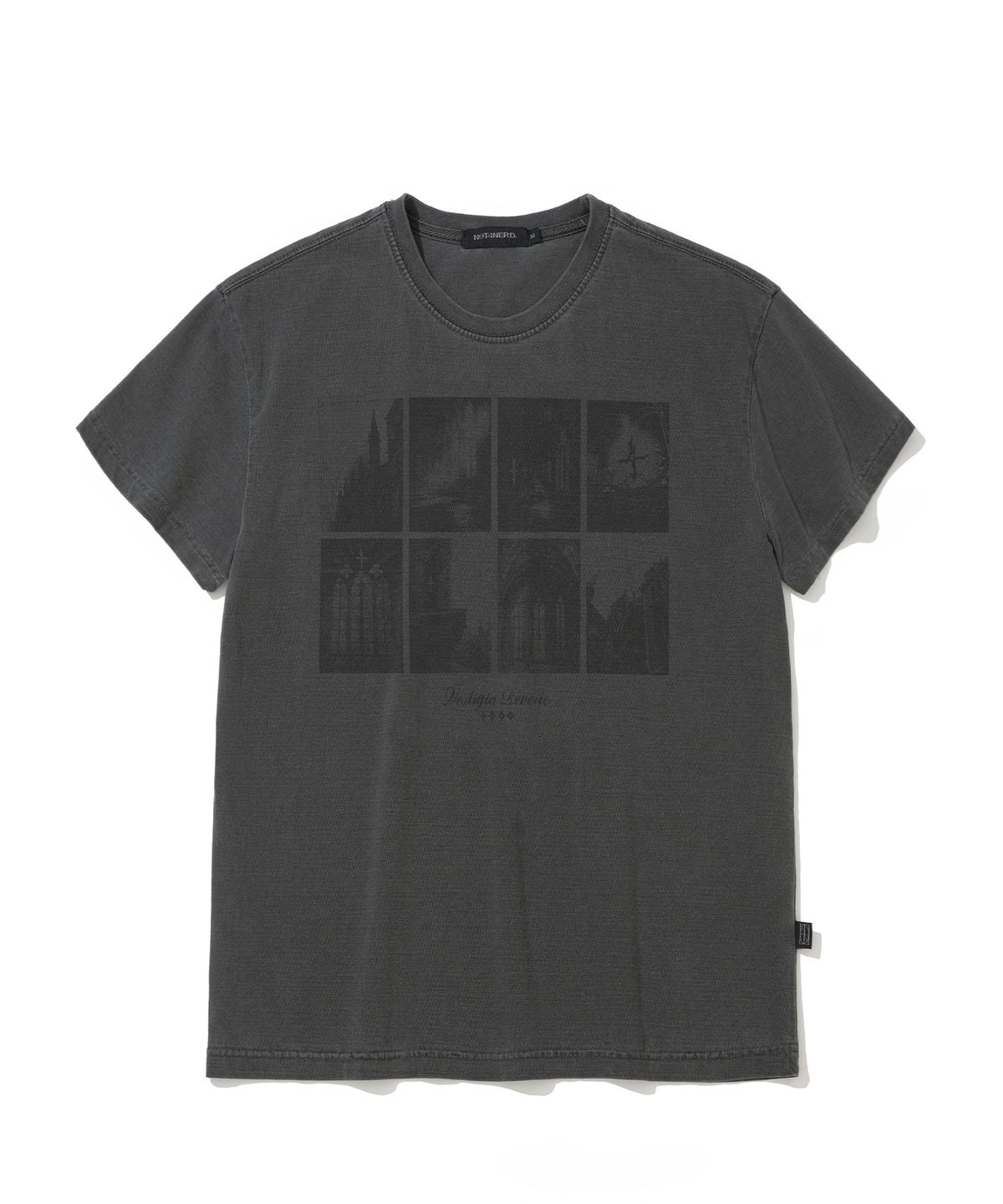 낫포너드(NOT4NERD) Cathedral Afterimage Pigment Regular Fit T-Shirts - Charcoal