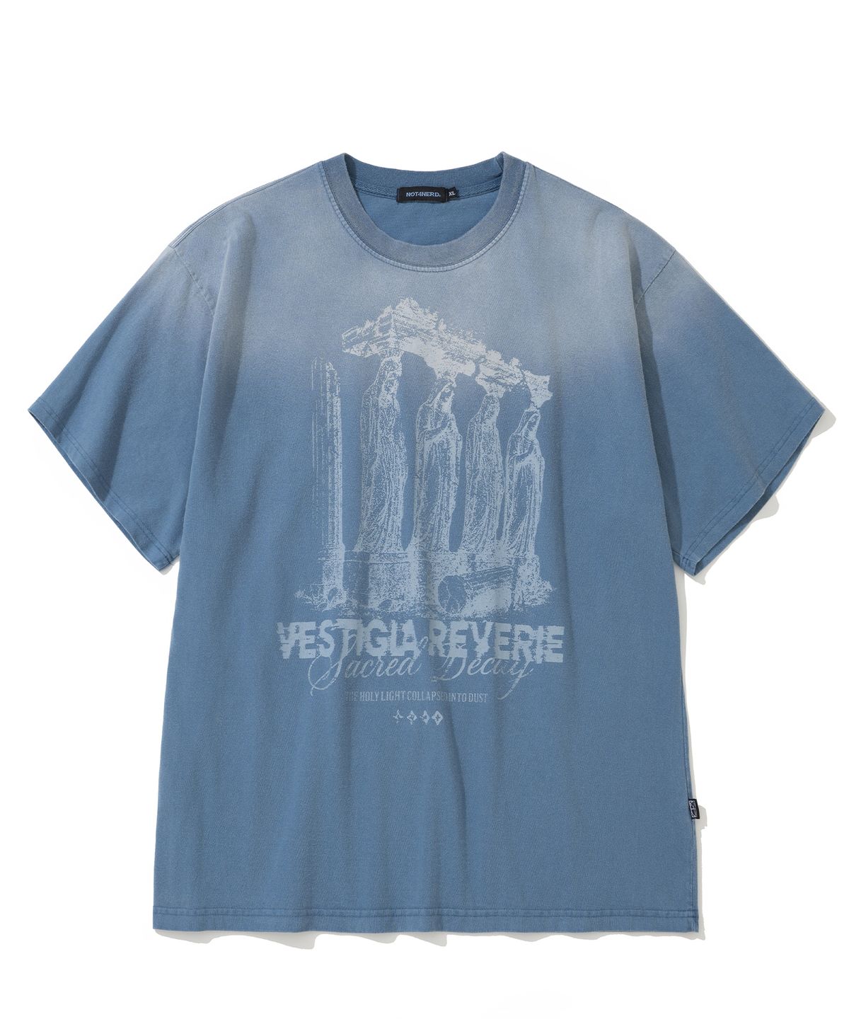 낫포너드(NOT4NERD) 4 Effigy Bleach Washed T-Shirts - Blue